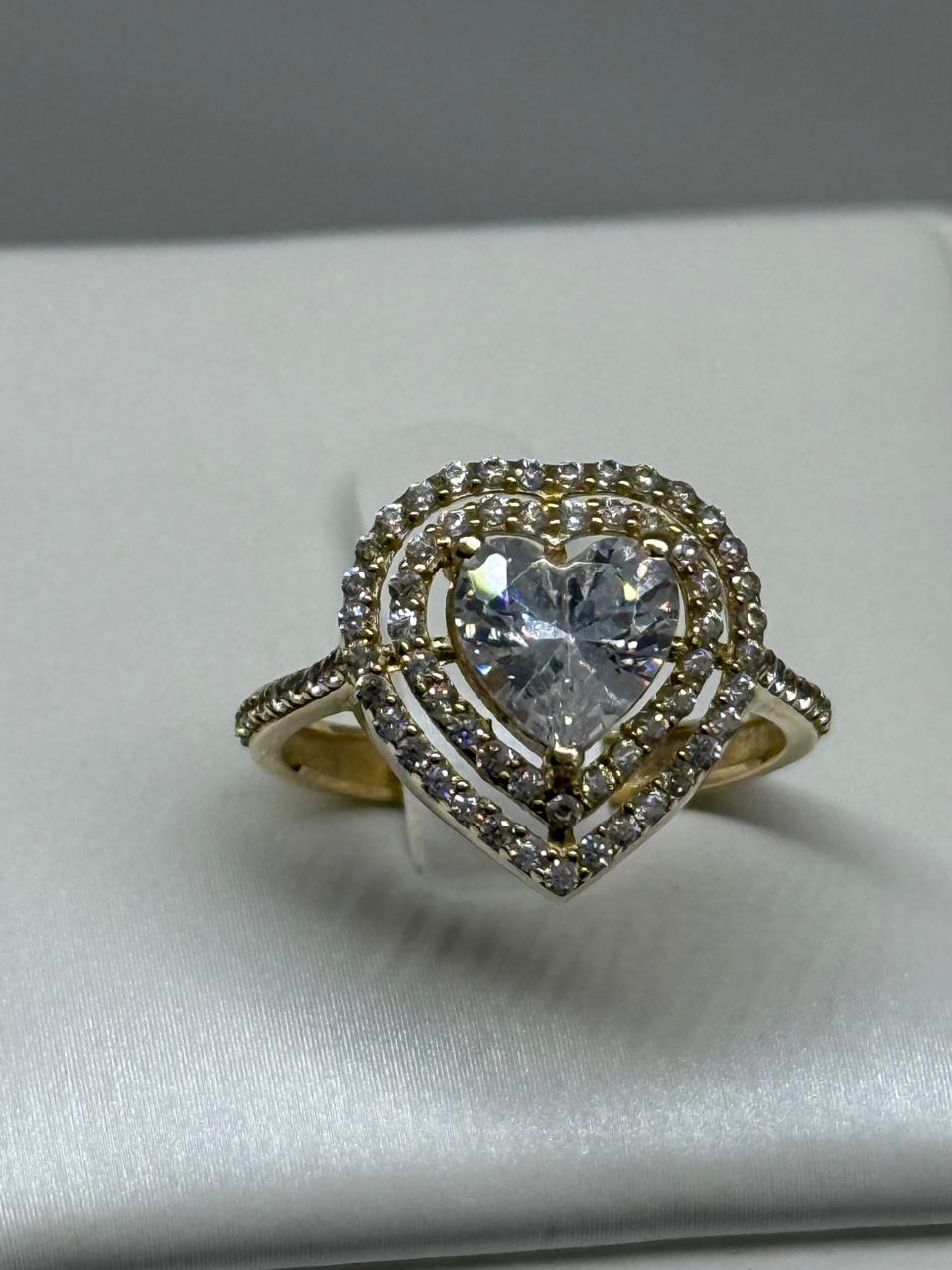 ANILLO CIRCONIA CORAZON BLANCO 2.6G 10K